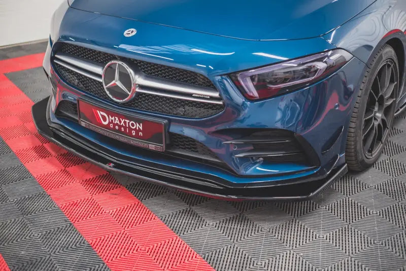 Maxton Design Frontlippe V.3 für Mercedes A-Klasse 35 AMG Aero W177 (2018-2023) Hochglanz schwarz – Ansicht 1