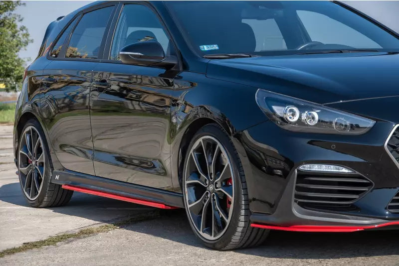 Maxton Design Seitenschweller (Paar) V.2 für Hyundai I30 N Mk3 Hochglanz rot – Ansicht 2