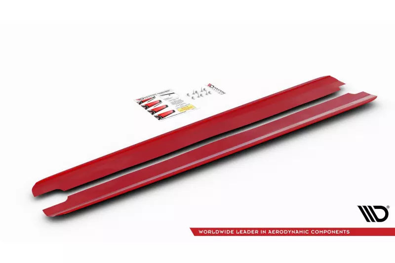 Maxton Design Seitenschweller (Paar) V.2 für Hyundai I30 N Mk3 Hochglanz rot – Ansicht 4