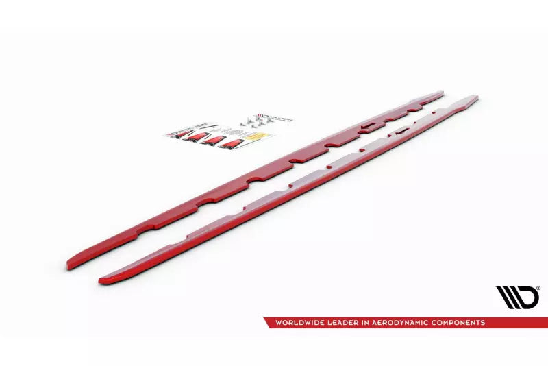Maxton Design Seitenschweller (Paar) V.2 für BMW 1er F40 M Paket / M135i Hochglanz rot – Ansicht 4
