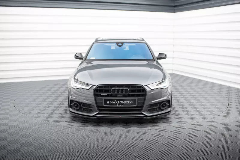 Maxton Design Frontlippe für Audi S6 / A6 S-Line C7 Facelift Hochglanz schwarz – Ansicht 1