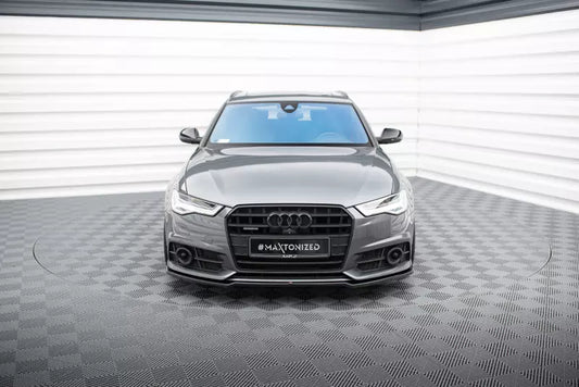 Maxton Design Frontlippe für Audi S6 / A6 S-Line C7 Facelift Hochglanz schwarz – Ansicht 1