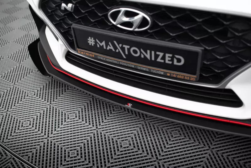 Maxton Design Street Pro Frontlippe V.2 für Hyundai I30 N Mk3 Hatchback / Fastback schwarz + Glanz Flaps – Ansicht 3