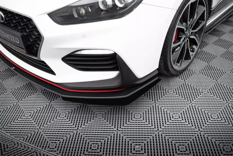 Maxton Design Street Pro Frontlippe V.2 für Hyundai I30 N Mk3 Hatchback / Fastback schwarz + Glanz Flaps – Ansicht 4