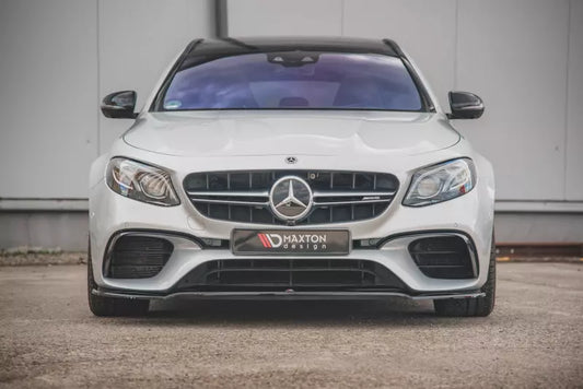 Maxton Design Frontlippe V.1 für Mercedes E63 AMG Kombi/Limo S213/W213 Hochglanz schwarz – Ansicht 1