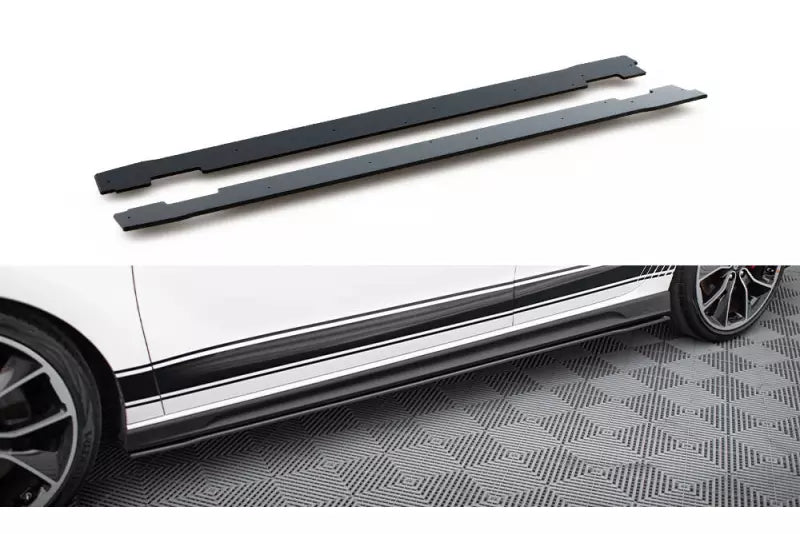 Maxton Design Street Pro Seitenschweller (Paar) V.2 für Hyundai I30 N Mk3 Hatchback / Fastback matt schwarz – Ansicht 1