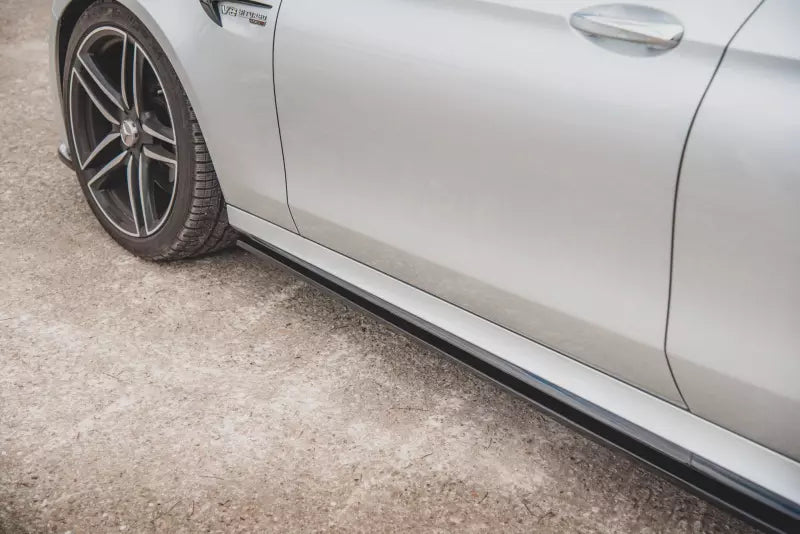Maxton Design Seitenschweller (Paar) für Mercedes E63 AMG Kombi S213 / Limousine W213 Hochglanz schwarz – Ansicht 4