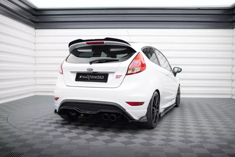 Maxton Design Heckspoiler Lippe für Ford Fiesta ST Mk7 Black and White Edition Facelift Hochglanz schwarz – Ansicht 4