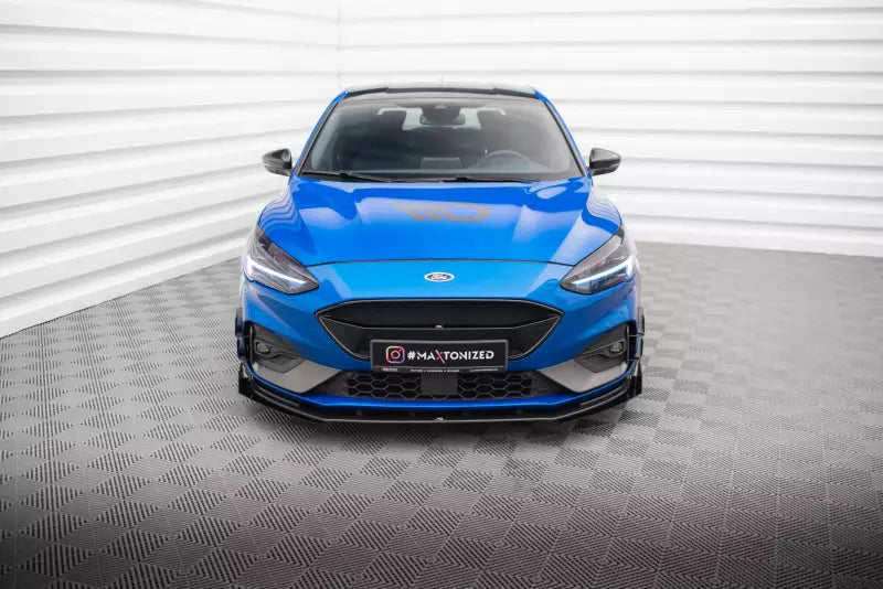 Maxton Design Street Pro Frontlippe für Ford Focus ST / ST-Line Mk4 schwarz + Glanz Flaps – Ansicht 2