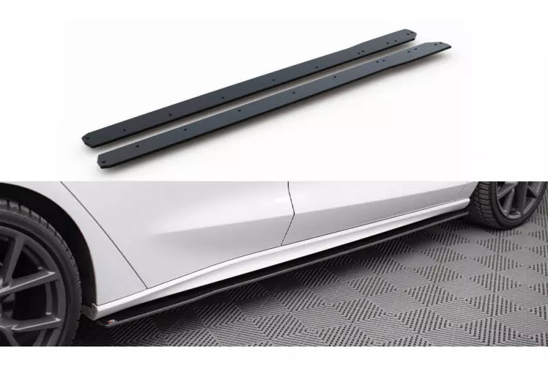 Maxton Design Street Pro Seitenschweller (Paar) für Ford Focus ST / ST-Line Mk4 matt schwarz – Ansicht 1