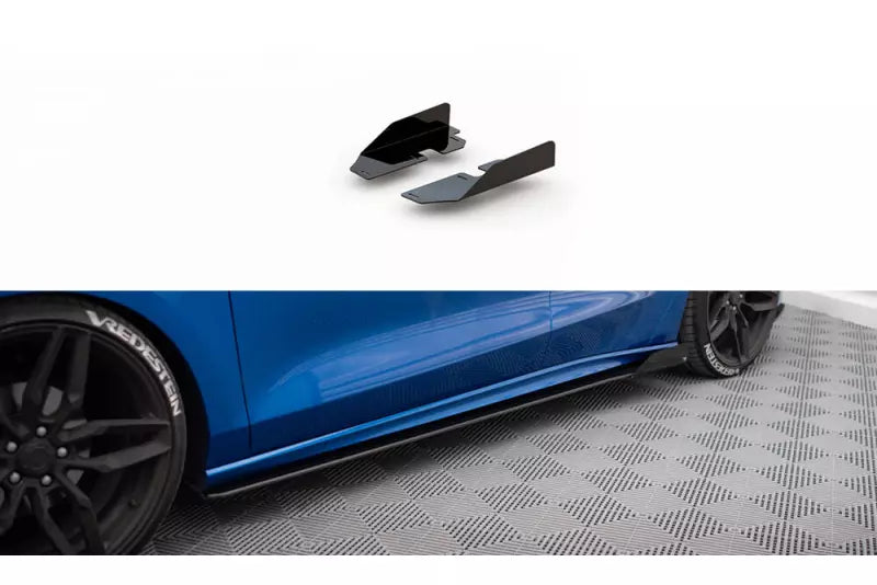 Maxton Design Street Pro Schweller Flaps für Ford Focus ST / ST-Line Mk4 Hochglanz schwarz – Ansicht 1