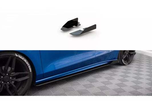 Maxton Design Street Pro Schweller Flaps für Ford Focus ST / ST-Line Mk4 Hochglanz schwarz – Ansicht 1