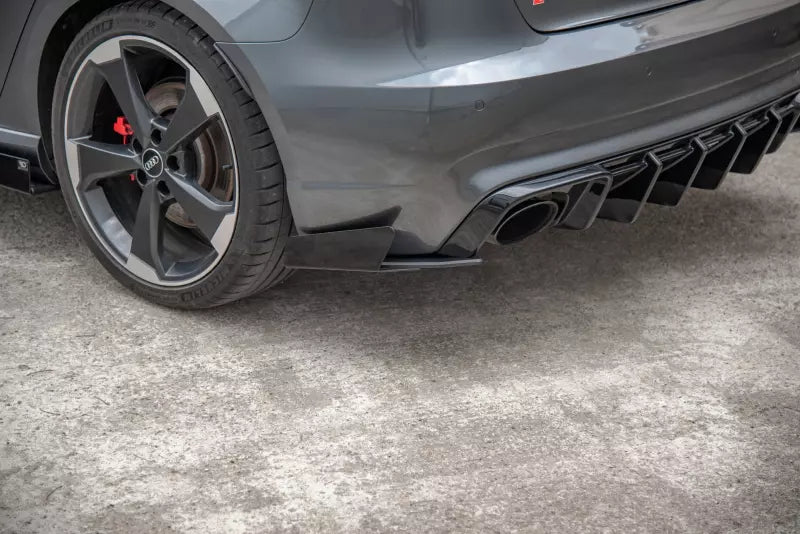 Maxton Design Street Pro Heckdiffusor Flaps für Audi RS3 8V Sportback vor Facelift Hochglanz schwarz – Ansicht 2