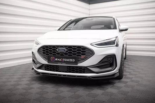 Maxton Design Frontlippe V.7 für Ford Focus ST / ST-Line Mk4 Hochglanz schwarz – Ansicht 1