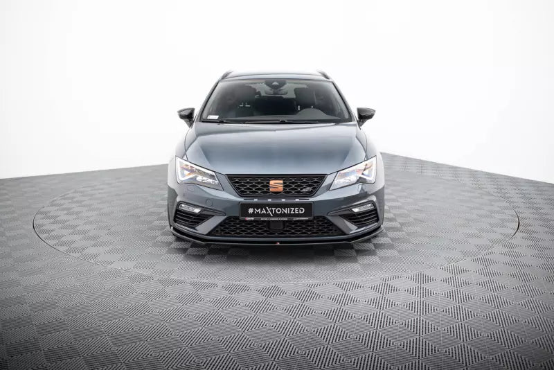 Maxton Design Frontlippe V.4 für Seat Leon 3 (Typ 5F) Cupra / FR Facelift Hochglanz schwarz – Ansicht 2