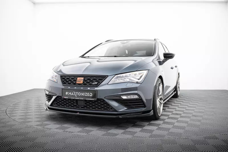 Maxton Design Frontlippe V.5 für Seat Leon 3 (Typ 5F) Cupra / FR Facelift Hochglanz schwarz – Ansicht 1