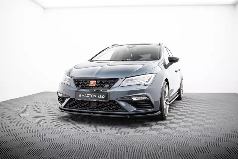 Maxton Design Frontlippe V.6 für Seat Leon 3 (Typ 5F) Cupra / FR Facelift Hochglanz schwarz – Ansicht 1