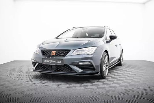 Maxton Design Frontlippe V.7 für Seat Leon 3 (Typ 5F) Cupra / FR Facelift Hochglanz schwarz – Ansicht 1
