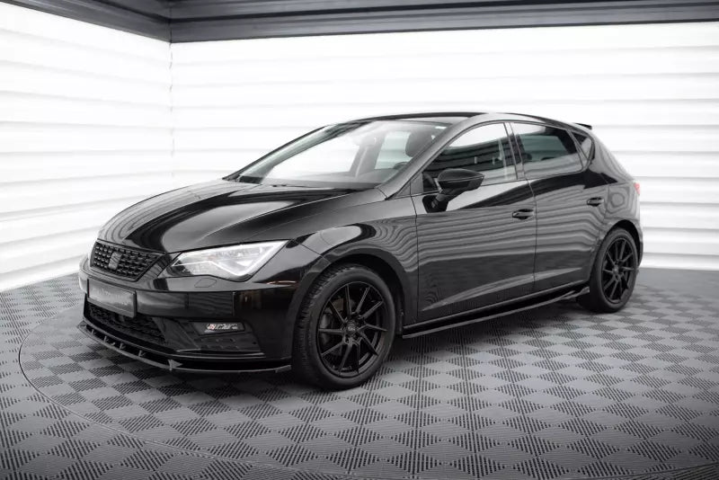 Maxton Design Seitenschweller (Paar) V.4 für Seat Leon 3 (Typ 5F) Cupra / FR Facelift Hochglanz schwarz – Ansicht 2