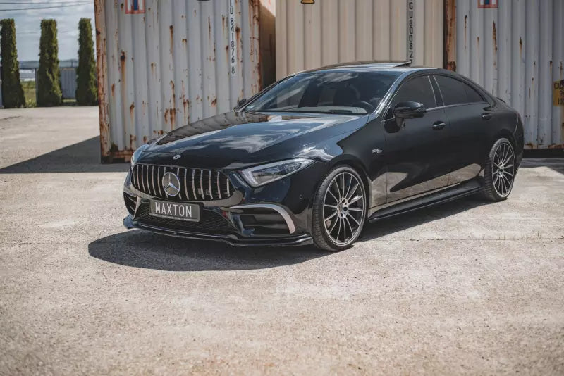 Maxton Design Frontlippe V.3 für Mercedes CLS C257 AMG-Line Hochglanz schwarz – Ansicht 1