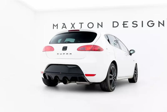Maxton Design Heckdiffusor R-Look für Seat Leon 2 (Typ 1P) Cupra 2005-2012 Hochglanz schwarz – Ansicht 1