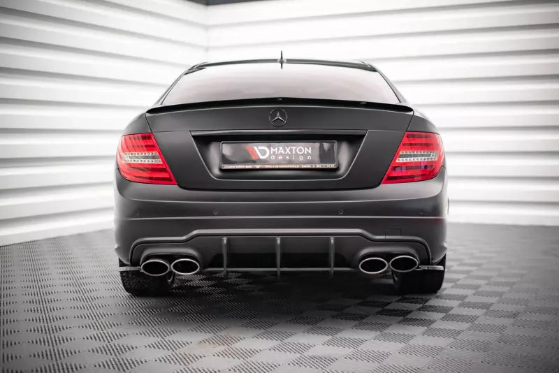 Maxton Design Heckspoiler Lippe für Mercedes C-Klasse W204 / C204 Standard / AMG-Line (2007-2014) Hochglanz schwarz – Ansicht 1