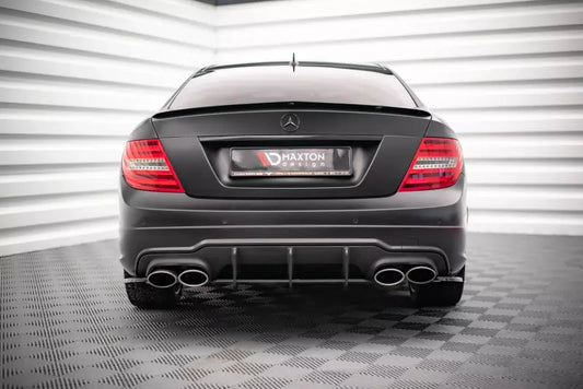Maxton Design Heckspoiler Lippe für Mercedes C-Klasse W204 / C204 Standard / AMG-Line (2007-2014) Hochglanz schwarz – Ansicht 1
