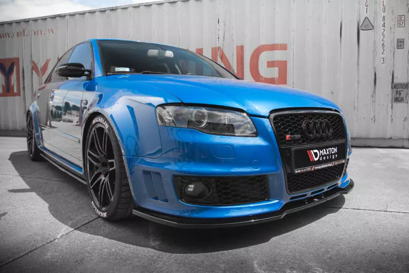 Maxton Design Frontlippe V.2 für Audi RS4 B7 Hochglanz schwarz – Ansicht 1