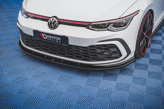 Maxton Design Frontlippe V.1 für VW Golf 8 GTI / GTD / R-Line / GTE (2020-2024) Hochglanz schwarz – Ansicht 1