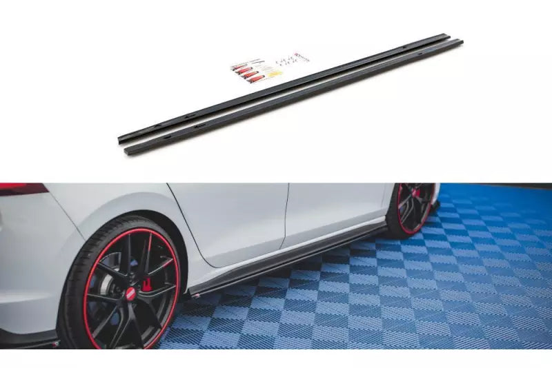 Maxton Design Seitenschweller (Paar) für VW Golf 8 GTI / GTD / R-Line Hochglanz schwarz – Ansicht 1