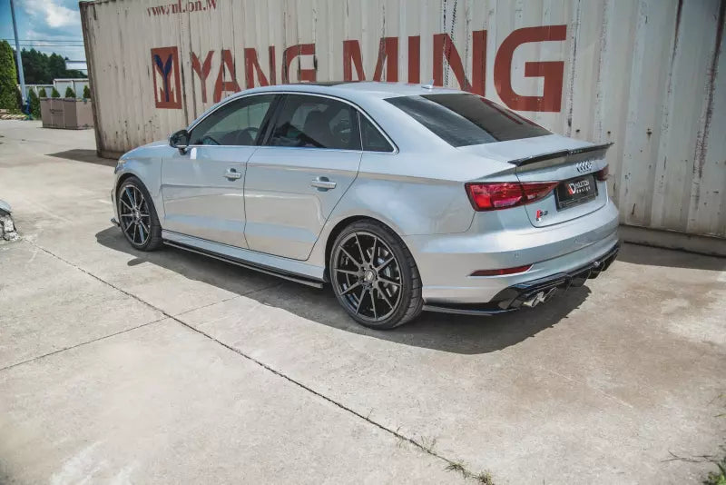 Maxton Design Seitenschweller (Paar) für Audi S3 / A3 S-Line 8V Limousine Facelift Hochglanz schwarz – Ansicht 2