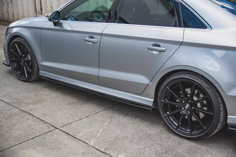 Maxton Design Seitenschweller (Paar) für Audi S3 / A3 S-Line 8V Limousine Facelift Hochglanz schwarz – Ansicht 4