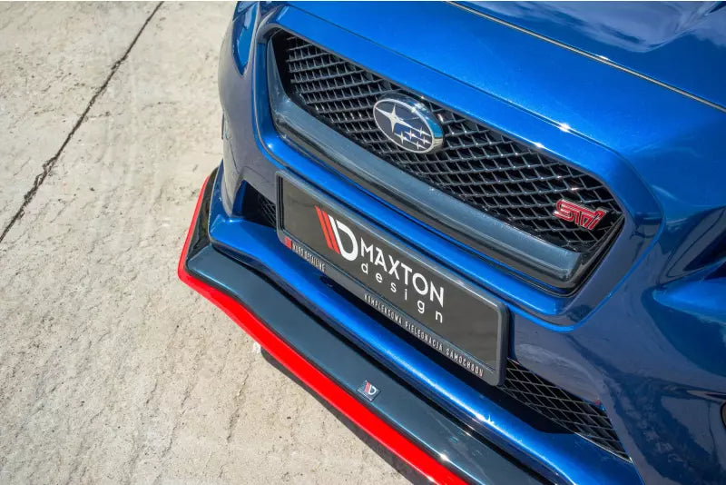 Maxton Design Frontlippe V.3 für Subaru Impreza WRX STI 2014-2021 Hochglanz schwarz + rot – Ansicht 2