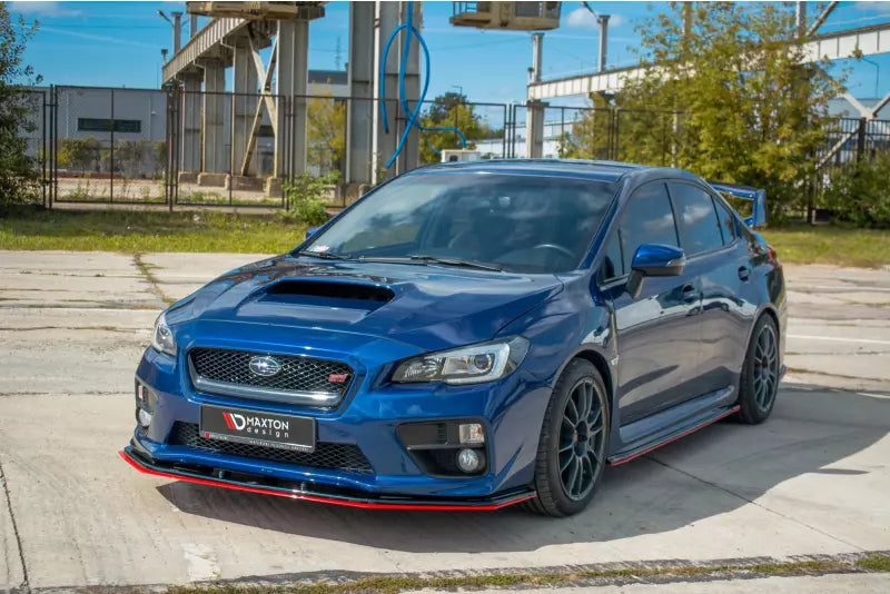 Maxton Design Frontlippe V.4 für Subaru Impreza WRX STI 2014-2021 Hochglanz schwarz + rot – Ansicht 2