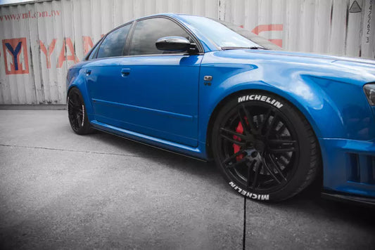 Maxton Design Seitenschweller (Paar) für Audi RS4 B7 Hochglanz schwarz – Ansicht 1