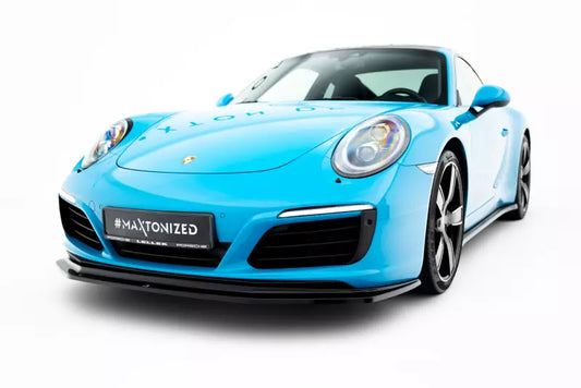 Maxton Design Frontlippe V.2 für Porsche 911 Carrera 991 Hochglanz schwarz – Ansicht 1
