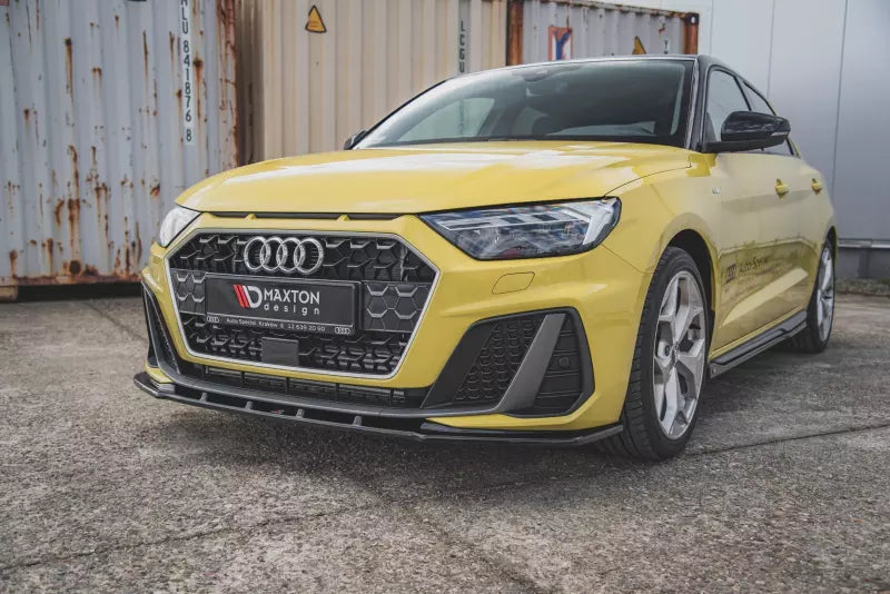 Maxton Design Frontlippe V.1 für Audi A1 GB S-Line Hochglanz schwarz – Ansicht 1