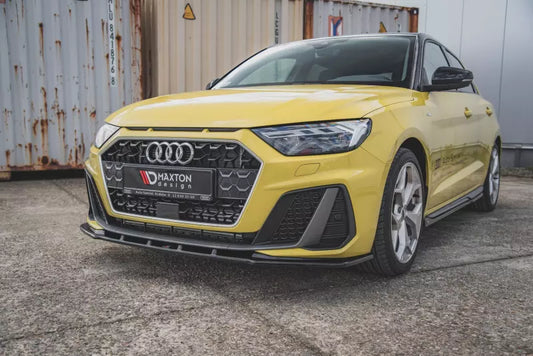 Maxton Design Frontlippe V.1 für Audi A1 GB S-Line Hochglanz schwarz – Ansicht 1