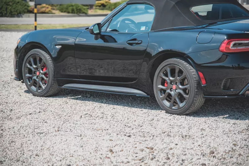 Maxton Design Seitenschweller (Paar) für Fiat 124 Spider Abarth Hochglanz schwarz – Ansicht 2