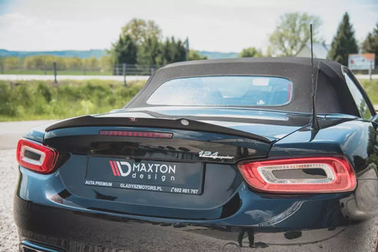 Maxton Design Heckspoiler Lippe für Fiat 124 Spider Abarth Hochglanz schwarz – Ansicht 1