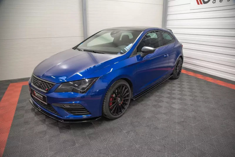 Maxton Design Seitenschweller (Paar) für Seat Leon Cupra / FR 3 SC 3-Türer (vor und nach Facelift) Hochglanz schwarz – Ansicht 2