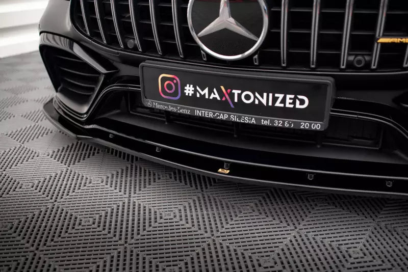 Maxton Design Frontlippe V.2 für Mercedes GT 63 AMG S 4 Türer Coupe Aero Hochglanz schwarz – Ansicht 3
