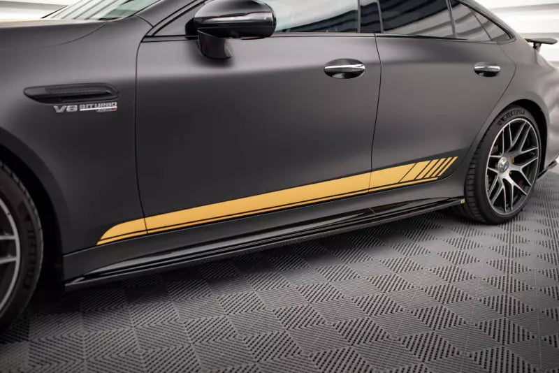 Maxton Design Seitenschweller (Paar) für Mercedes GT 63 AMG S 4 Türer Coupe Hochglanz schwarz – Ansicht 1