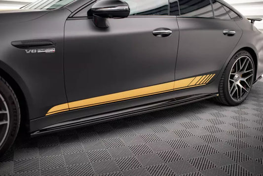Maxton Design Seitenschweller (Paar) für Mercedes GT 63 AMG S 4 Türer Coupe Hochglanz schwarz – Ansicht 1