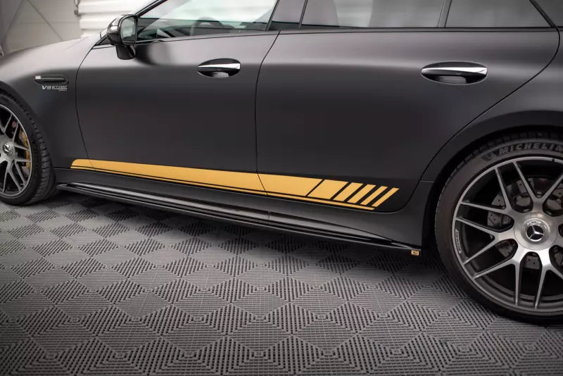 Maxton Design Seitenschweller (Paar) für Mercedes GT 63 AMG S 4 Türer Coupe Hochglanz schwarz – Ansicht 3