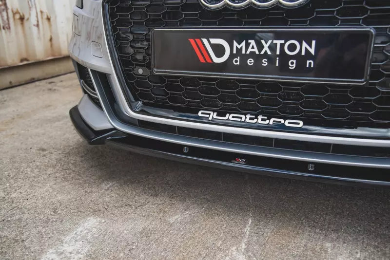 Maxton Design Frontlippe V.3 für Audi S3 / A3 S-Line 8V Facelift (Limousine und Cabrio) Hochglanz schwarz – Ansicht 4