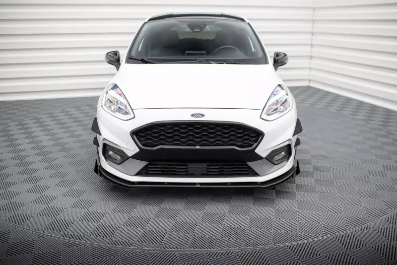 Maxton Design Street Pro Frontlippe für Ford Fiesta ST / ST-Line Mk8 schwarz + Glanz Flaps – Ansicht 2
