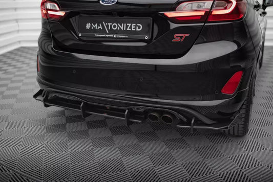 Maxton Design Street Pro Heckdiffusor für Ford Fiesta ST Mk8 Hochglanz schwarz mit Flaps – Ansicht 1