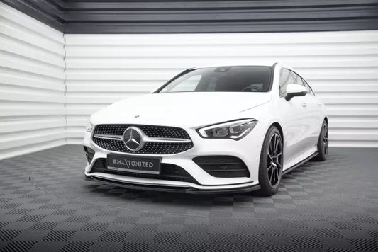 Maxton Design Frontlippe V.1 für Mercedes CLA A35 AMG / AMG-Line C118 Hochglanz schwarz – Ansicht 1