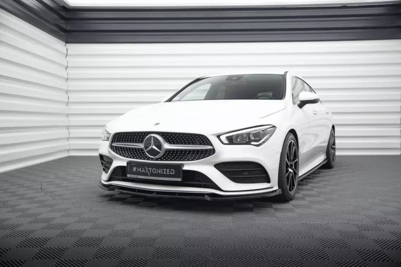 Maxton Design Frontlippe V.2 für Mercedes CLA A35 AMG / AMG-Line C118 Hochglanz schwarz – Ansicht 1